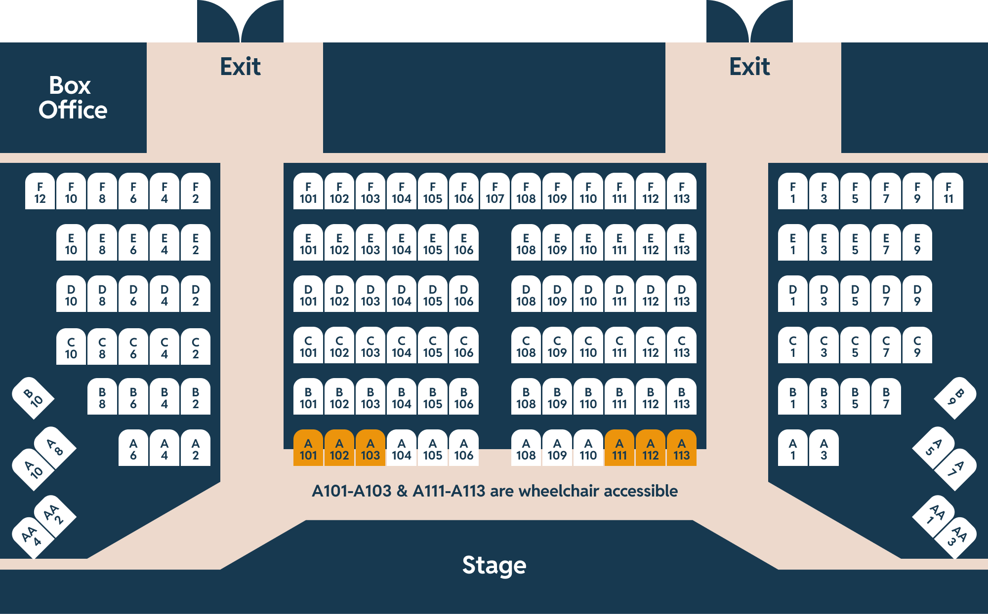 Gablestage Seat Map