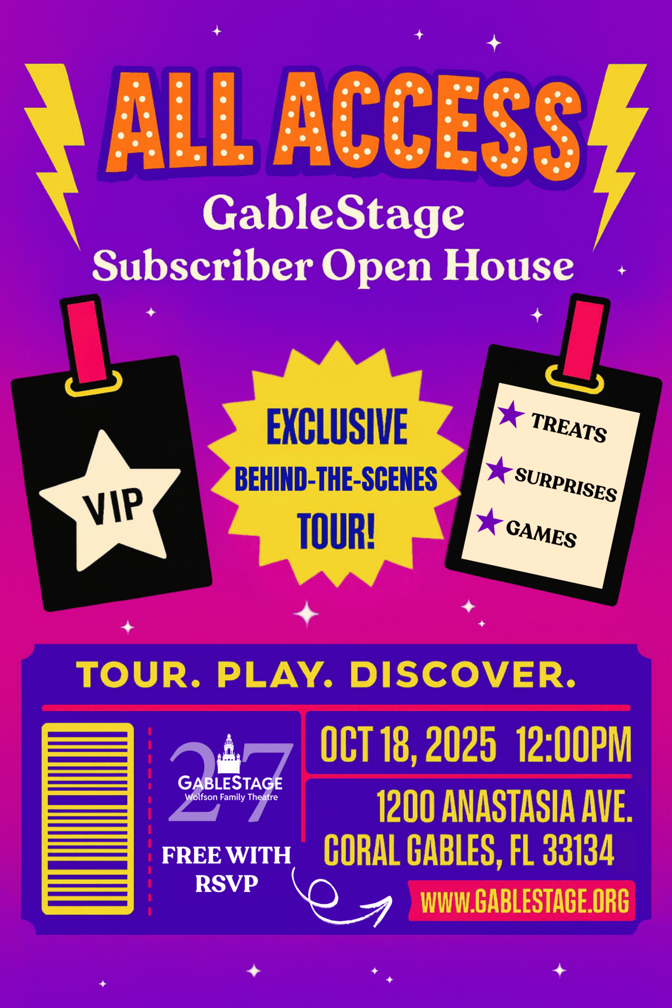 All Access Gablestage Open House Flyer