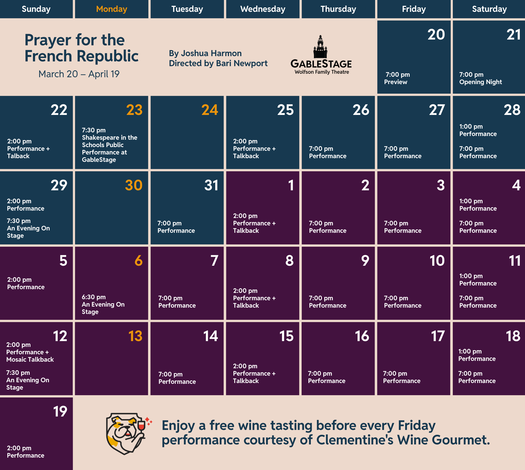 Prayer Gablestage Calendar